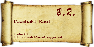 Baumhakl Raul névjegykártya